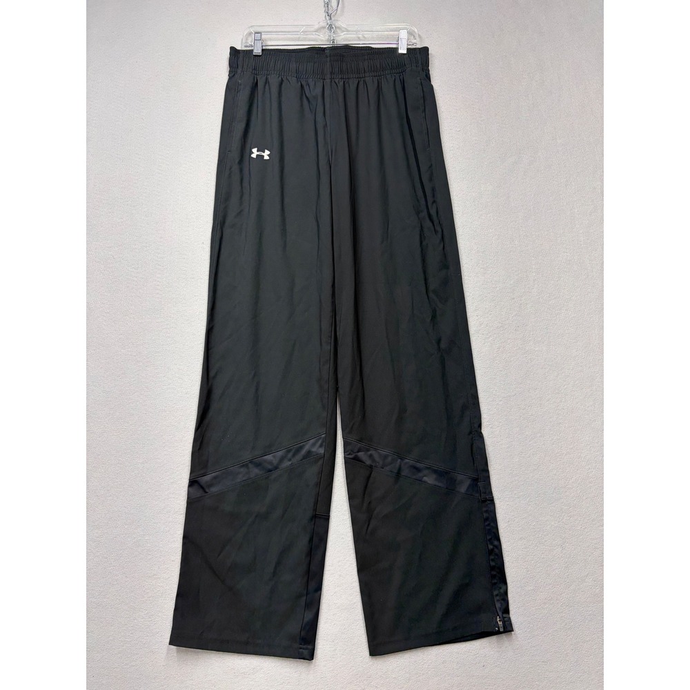 Under Armour Pants Mens Medium Black Loose Fit Athletic Training Track Ankle Zip
